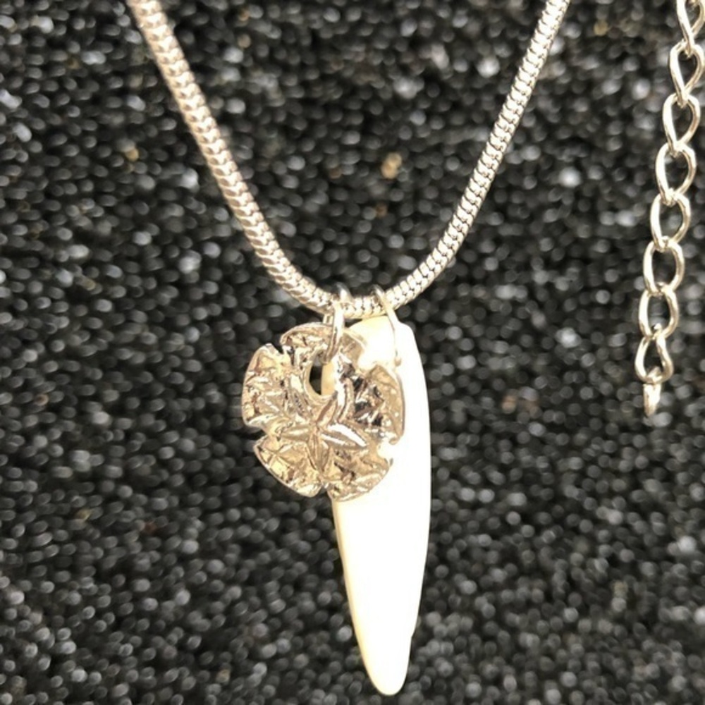 Silver Sand Dollar & “Tusk” Anklet